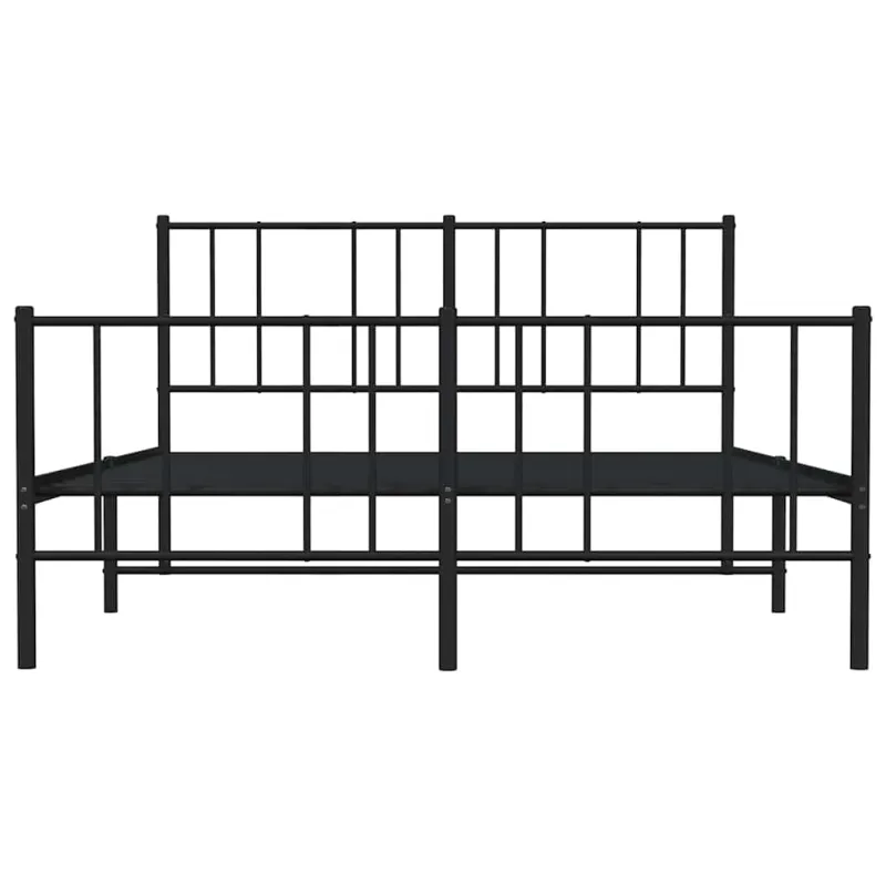Lovos rėmas su galvūgaliu/kojūgaliu, juodas, 135x190cm, metalas