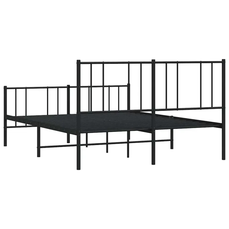 Lovos rėmas su galvūgaliu/kojūgaliu, juodas, 140x200cm, metalas