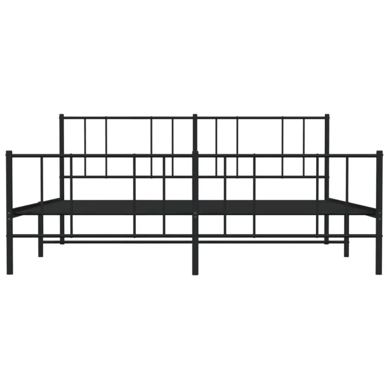 Lovos rėmas su galvūgaliu/kojūgaliu, juodas, 200x200cm, metalas
