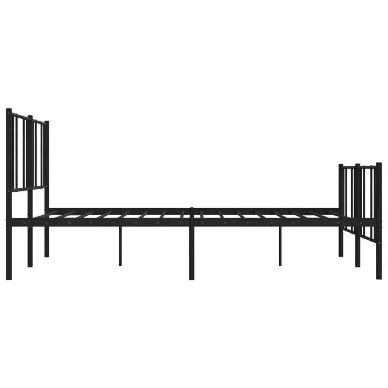Lovos rėmas su galvūgaliu/kojūgaliu, juodas, 200x200cm, metalas