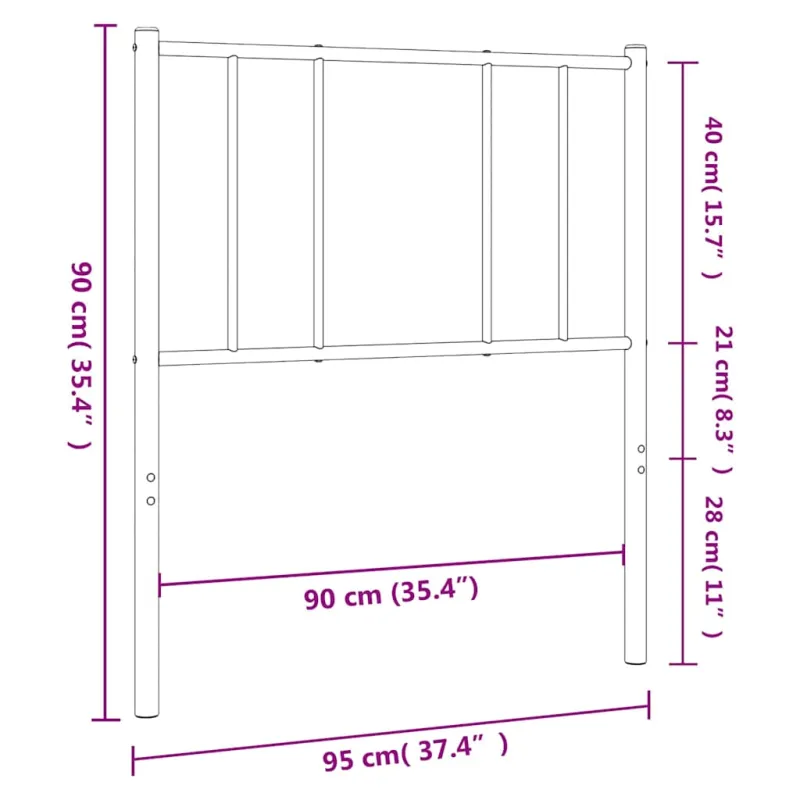 Metalinis pakaitinis galvūgalis, juodos spalvos, 90cm