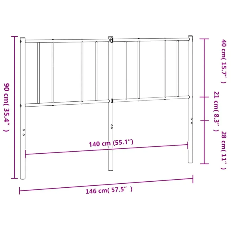 Metalinis pakaitinis galvūgalis, juodos spalvos, 140cm