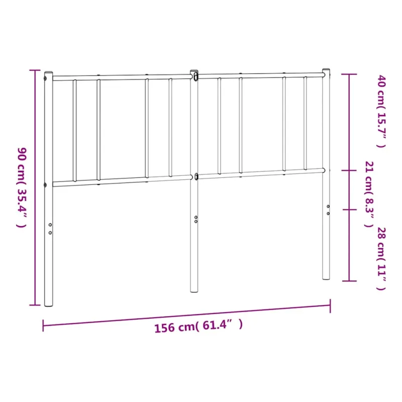 Metalinis pakaitinis galvūgalis, juodos spalvos, 150cm