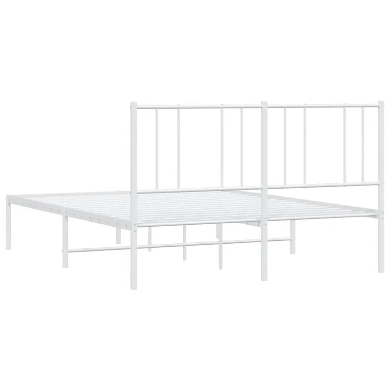 Metalinis lovos rėmas su galvūgaliu, baltos spalvos, 135x190cm