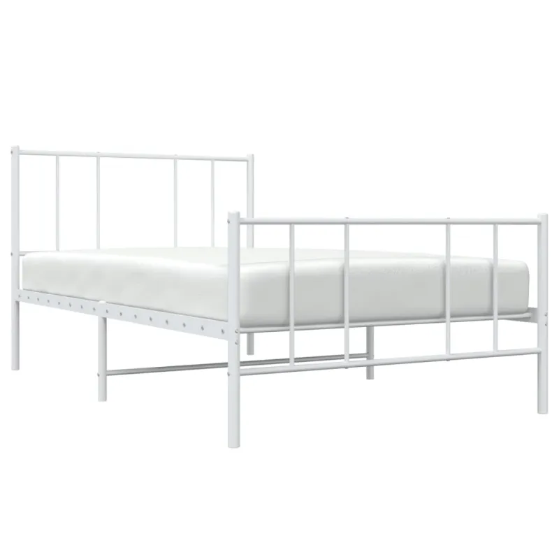 Lovos rėmas su galvūgaliu/kojūgaliu, baltas, 107x203cm, metalas