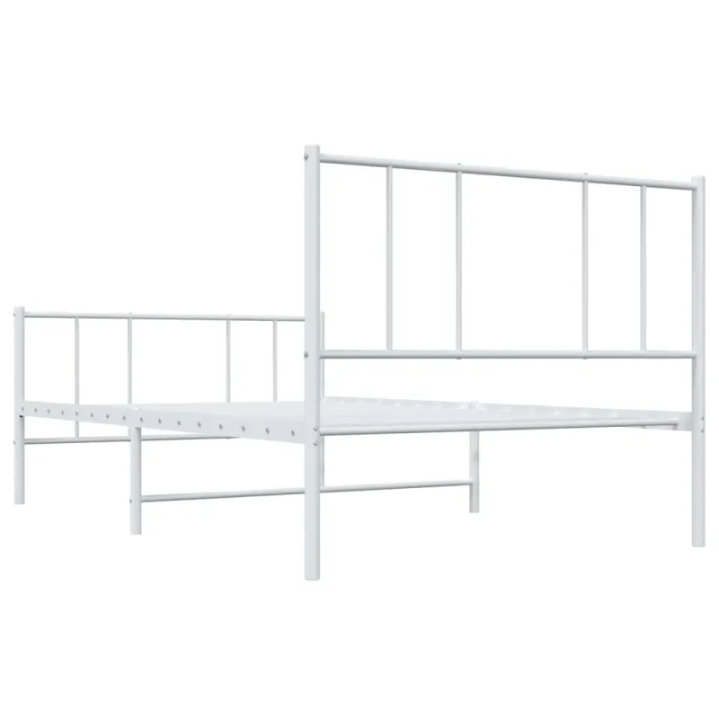 Lovos rėmas su galvūgaliu/kojūgaliu, baltas, 107x203cm, metalas
