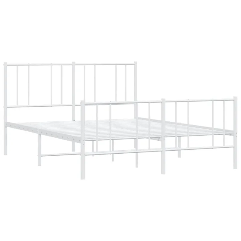 Lovos rėmas su galvūgaliu/kojūgaliu, baltas, 135x190cm, metalas