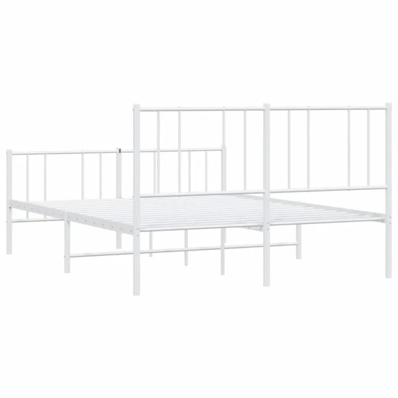 Lovos rėmas su galvūgaliu/kojūgaliu, baltas, 135x190cm, metalas