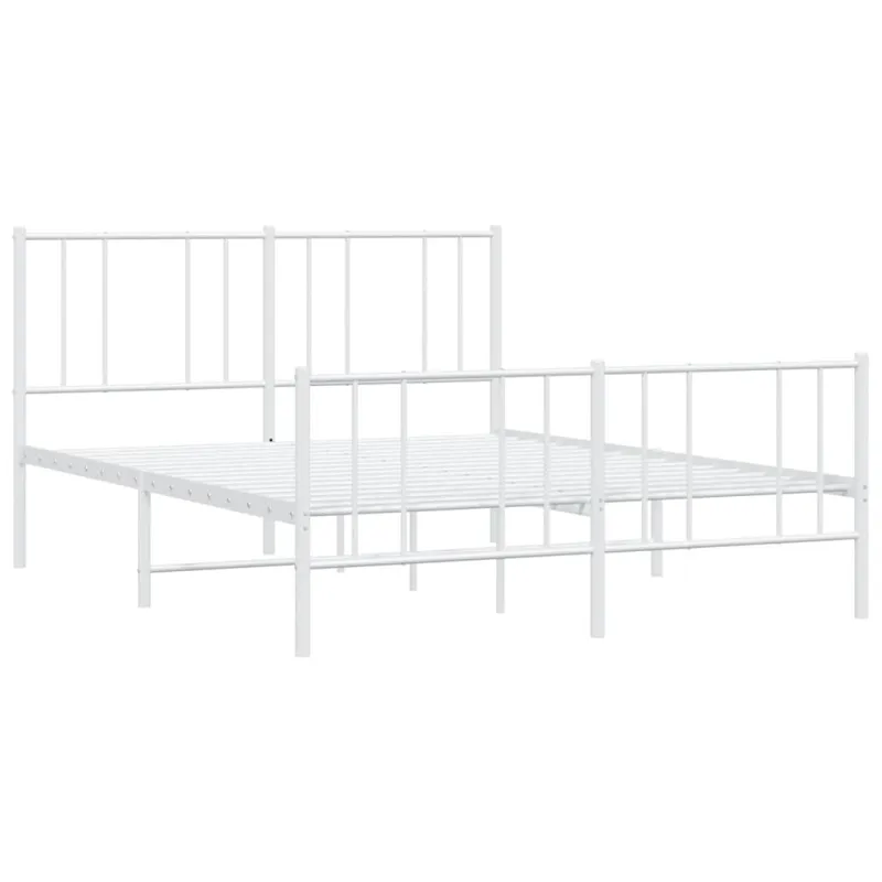 Lovos rėmas su galvūgaliu/kojūgaliu, baltas, 140x190cm, metalas