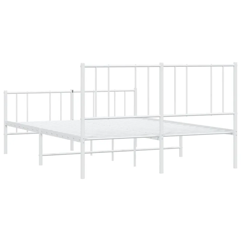 Lovos rėmas su galvūgaliu/kojūgaliu, baltas, 140x190cm, metalas
