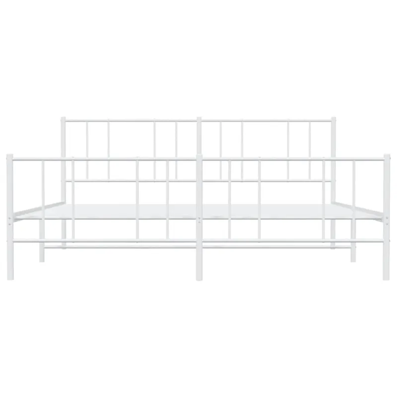 Lovos rėmas su galvūgaliu/kojūgaliu, baltas, 183x213cm, metalas