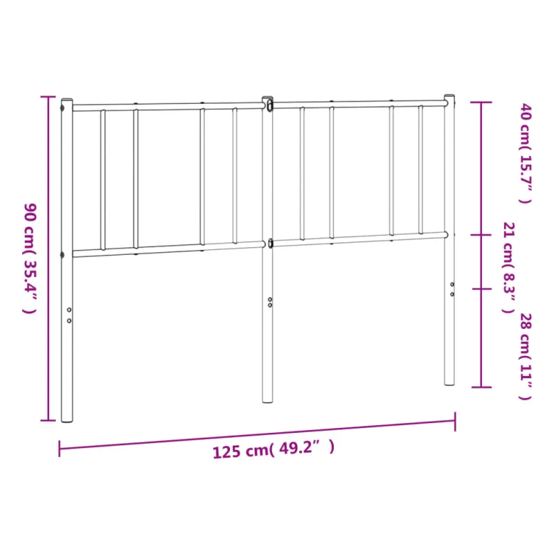Metalinis pakaitinis galvūgalis, baltos spalvos, 120cm