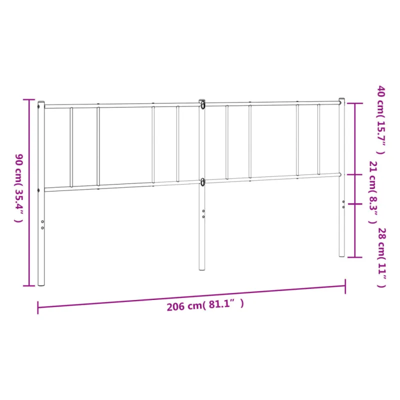 Metalinis pakaitinis galvūgalis, baltos spalvos, 200cm