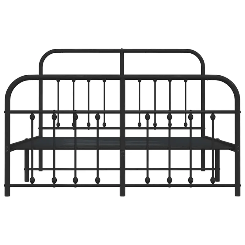 Lovos rėmas su galvūgaliu/kojūgaliu, juodas, 135x190cm, metalas