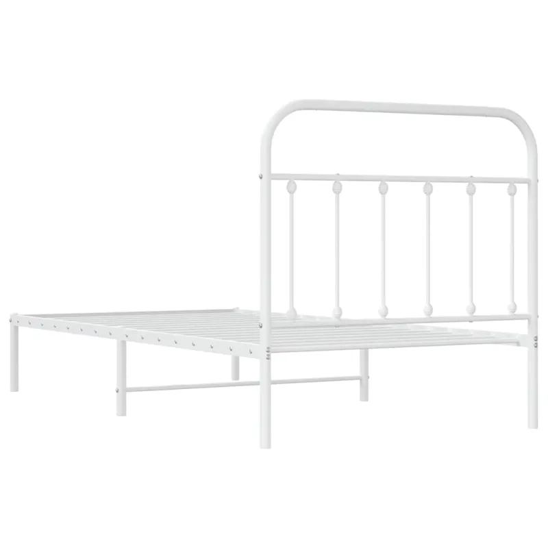 Metalinis lovos rėmas su galvūgaliu, baltos spalvos, 100x190cm