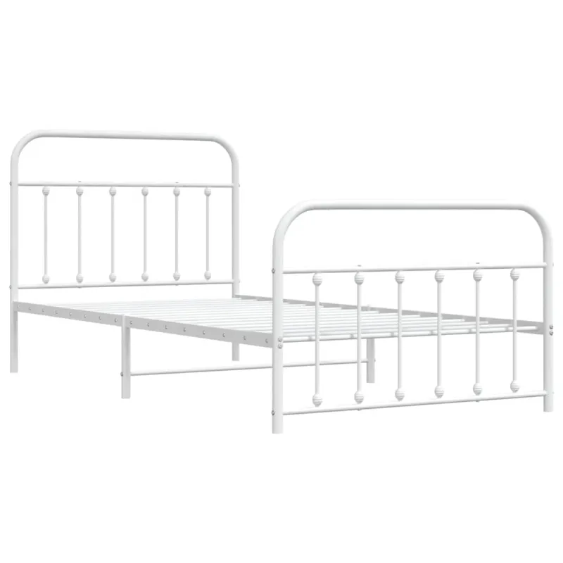 Lovos rėmas su galvūgaliu/kojūgaliu, baltas, 107x203cm, metalas