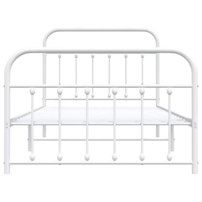 Lovos rėmas su galvūgaliu/kojūgaliu, baltas, 107x203cm, metalas