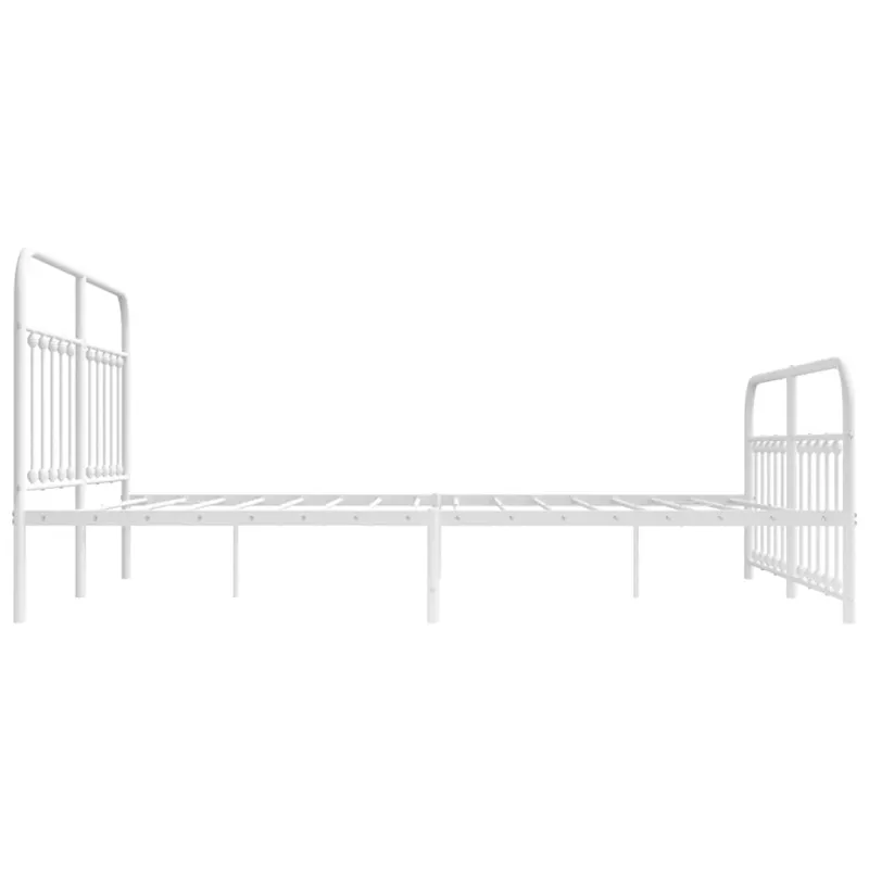 Lovos rėmas su galvūgaliu/kojūgaliu, baltas, 183x213cm, metalas