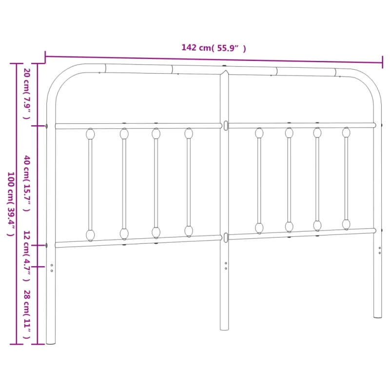 Metalinis pakaitinis galvūgalis, baltos spalvos, 135cm