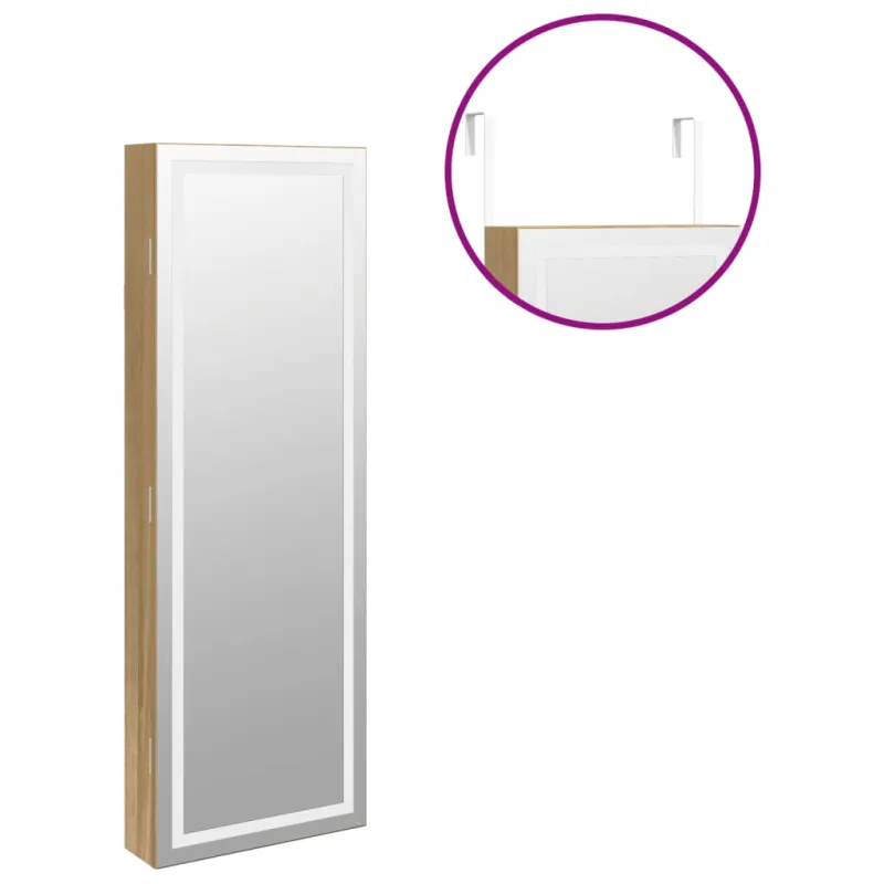 Veidrodinė papuošalų spintelė su LED apšvietimu