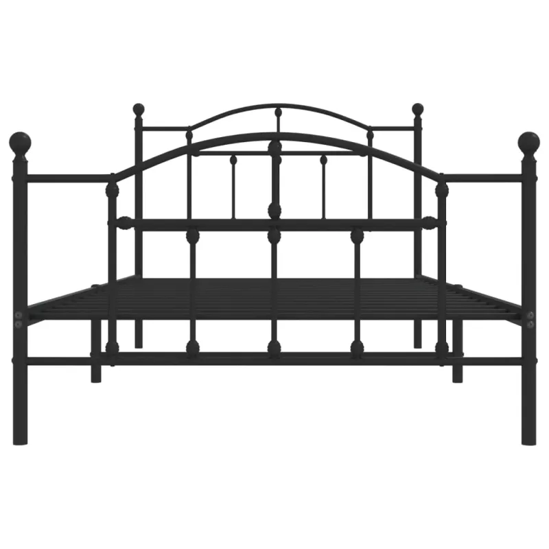 Lovos rėmas su galvūgaliu/kojūgaliu, juodas, 107x203cm, metalas