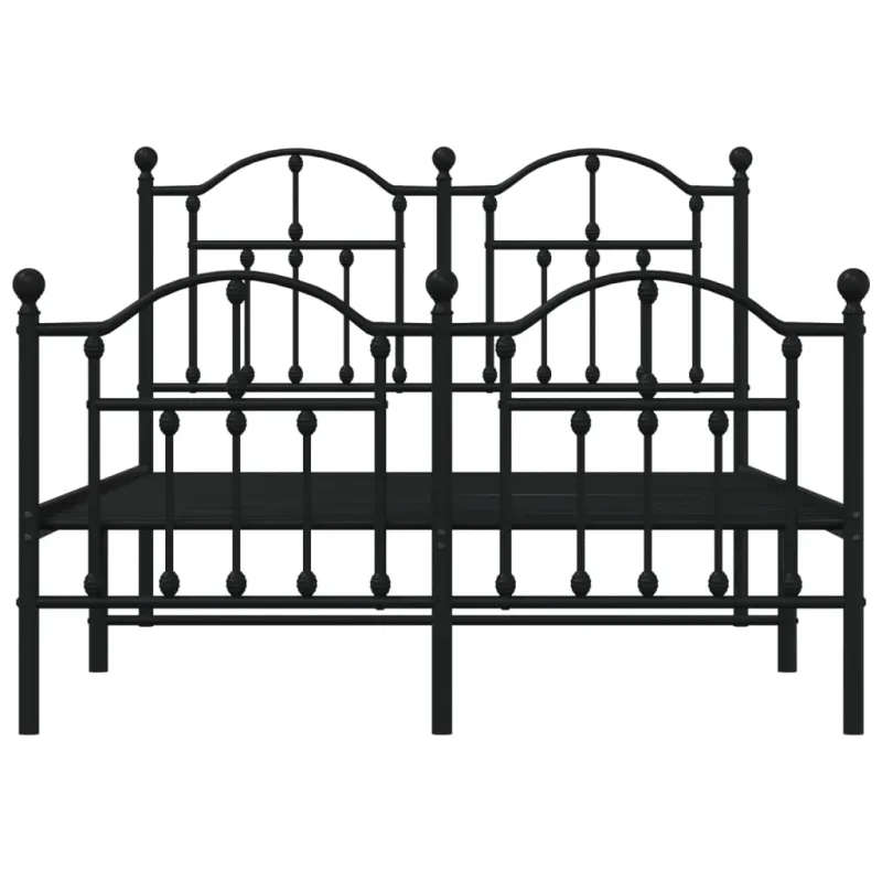 Lovos rėmas su galvūgaliu/kojūgaliu, juodas, 120x190cm, metalas