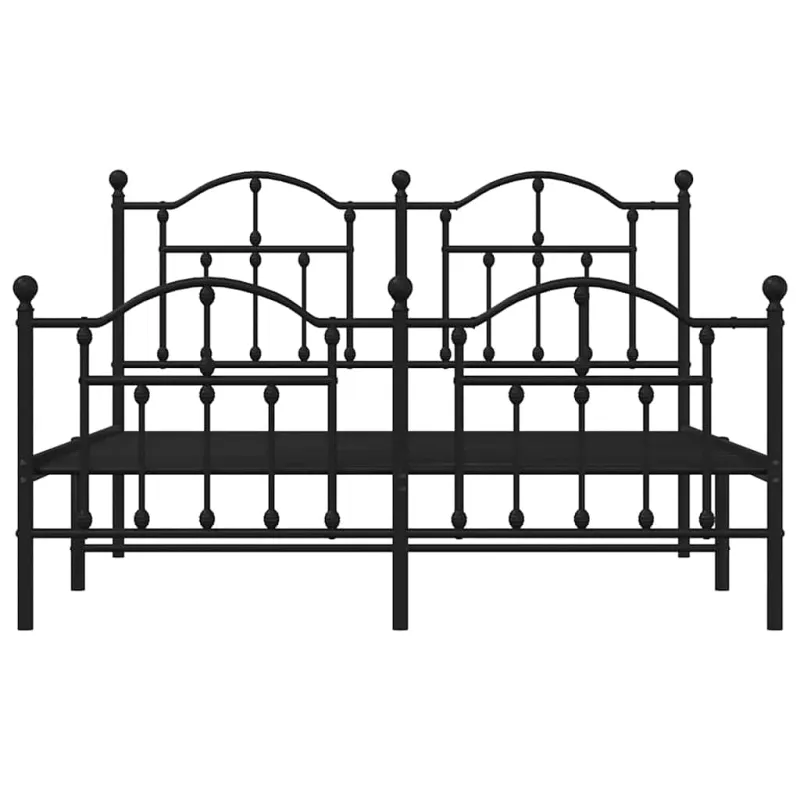 Lovos rėmas su galvūgaliu/kojūgaliu, juodas, 135x190cm, metalas