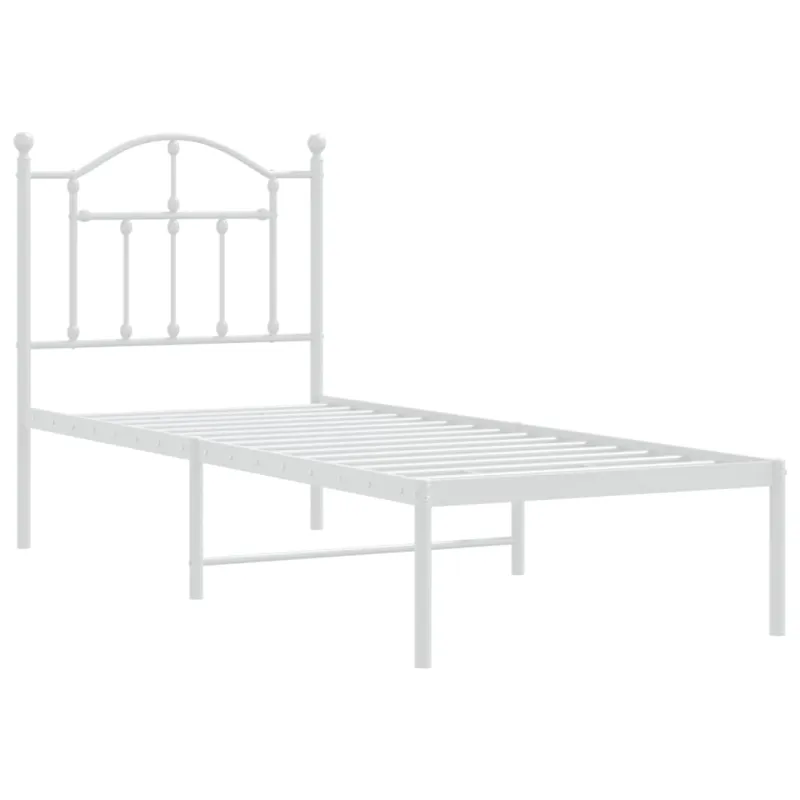 Lovos rėmas be čiužinio, baltas, 75x190cm, metalas