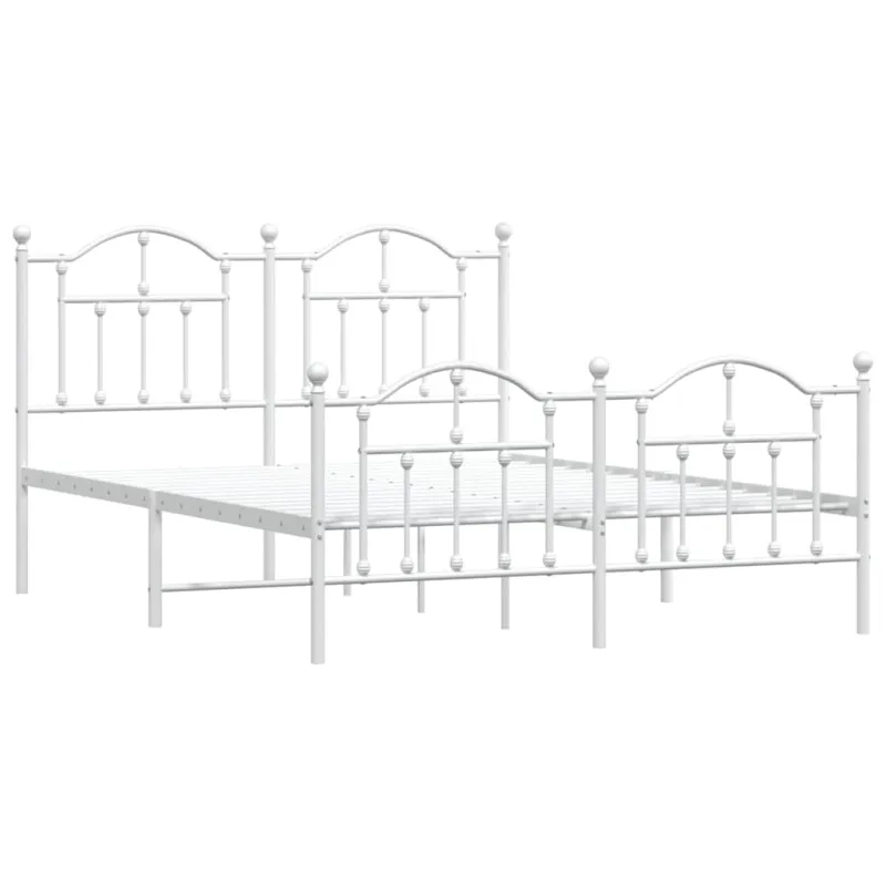 Lovos rėmas su galvūgaliu/kojūgaliu, baltas, 135x190cm, metalas
