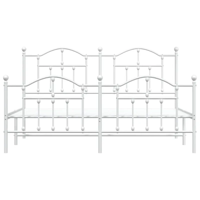 Lovos rėmas su galvūgaliu/kojūgaliu, baltas, 183x213cm, metalas