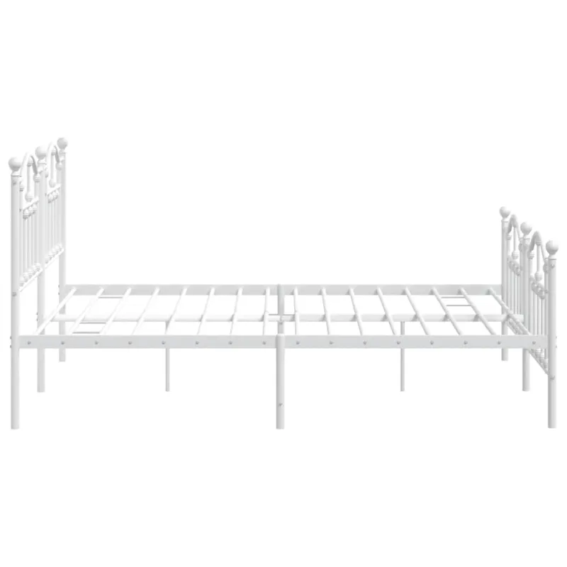 Lovos rėmas su galvūgaliu/kojūgaliu, baltas, 183x213cm, metalas