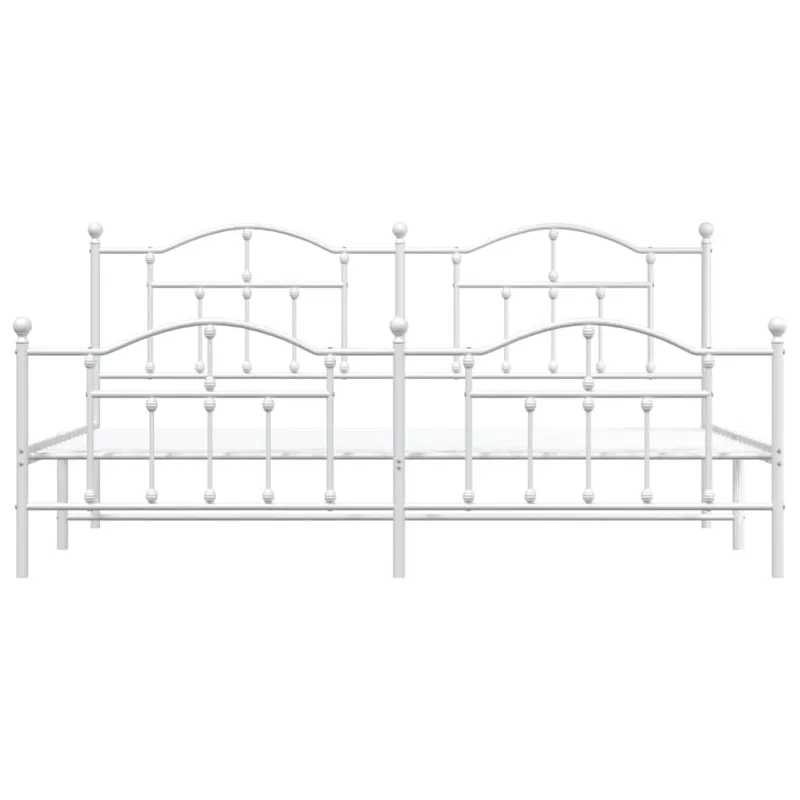 Lovos rėmas su galvūgaliu/kojūgaliu, baltas, 200x200cm, metalas