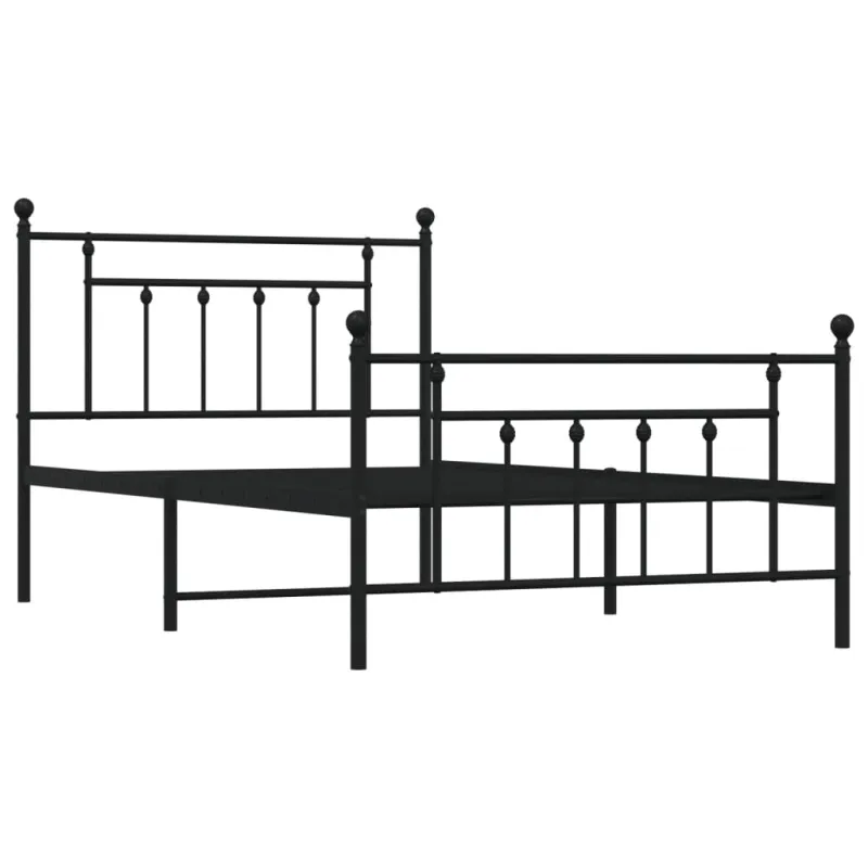 Lovos rėmas su galvūgaliu/kojūgaliu, juodas, 107x203cm, metalas