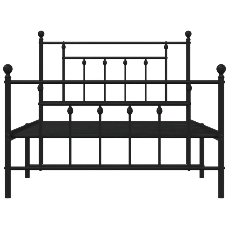 Lovos rėmas su galvūgaliu/kojūgaliu, juodas, 107x203cm, metalas