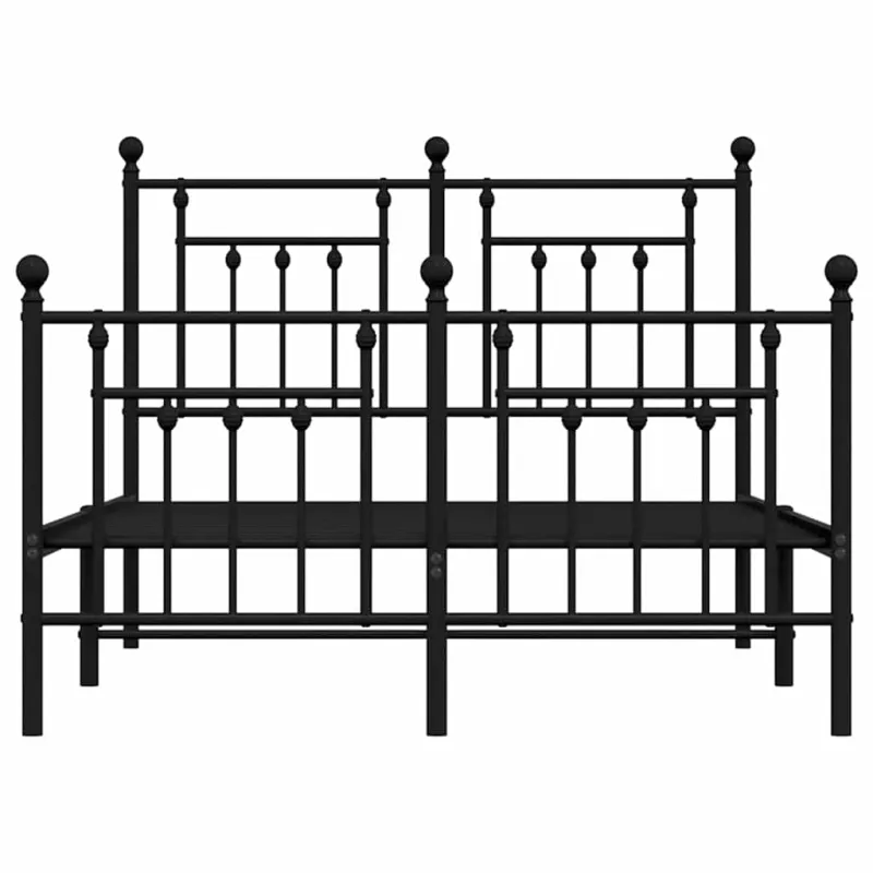 Lovos rėmas su galvūgaliu/kojūgaliu, juodas, 135x190cm, metalas