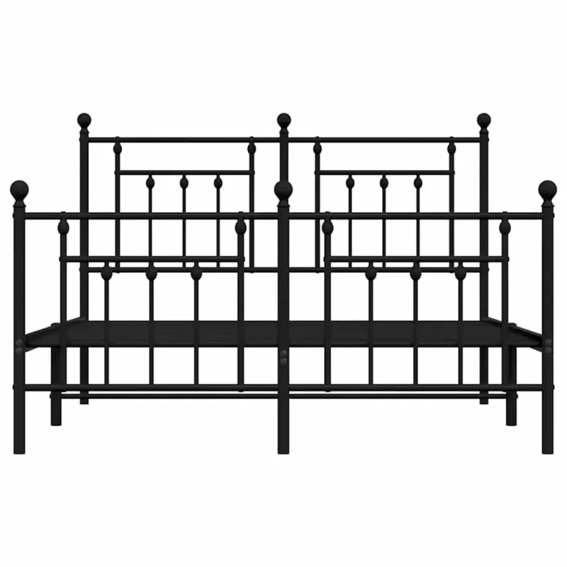 Lovos rėmas su galvūgaliu/kojūgaliu, juodas, 140x190cm, metalas