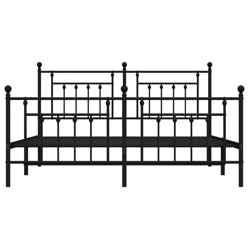 Lovos rėmas su galvūgaliu/kojūgaliu, juodas, 183x213cm, metalas