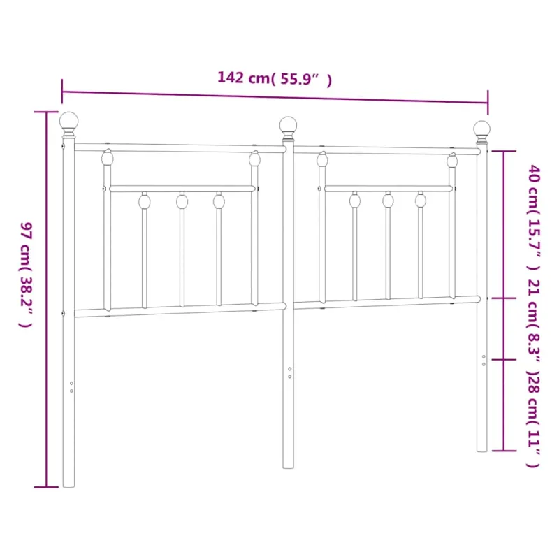Metalinis pakaitinis galvūgalis, juodos spalvos, 135cm