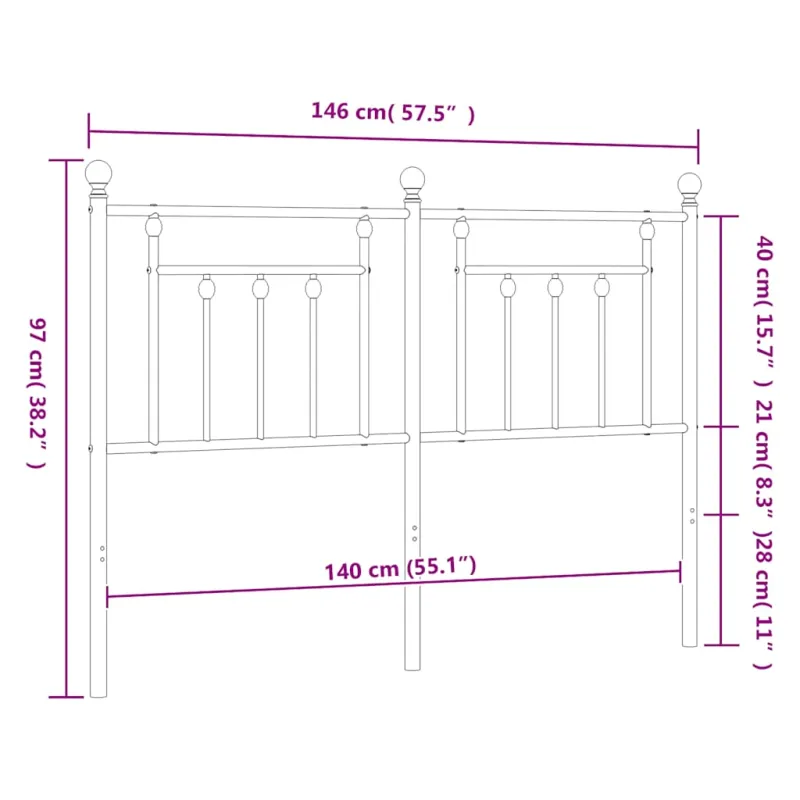 Metalinis pakaitinis galvūgalis, juodos spalvos, 140cm