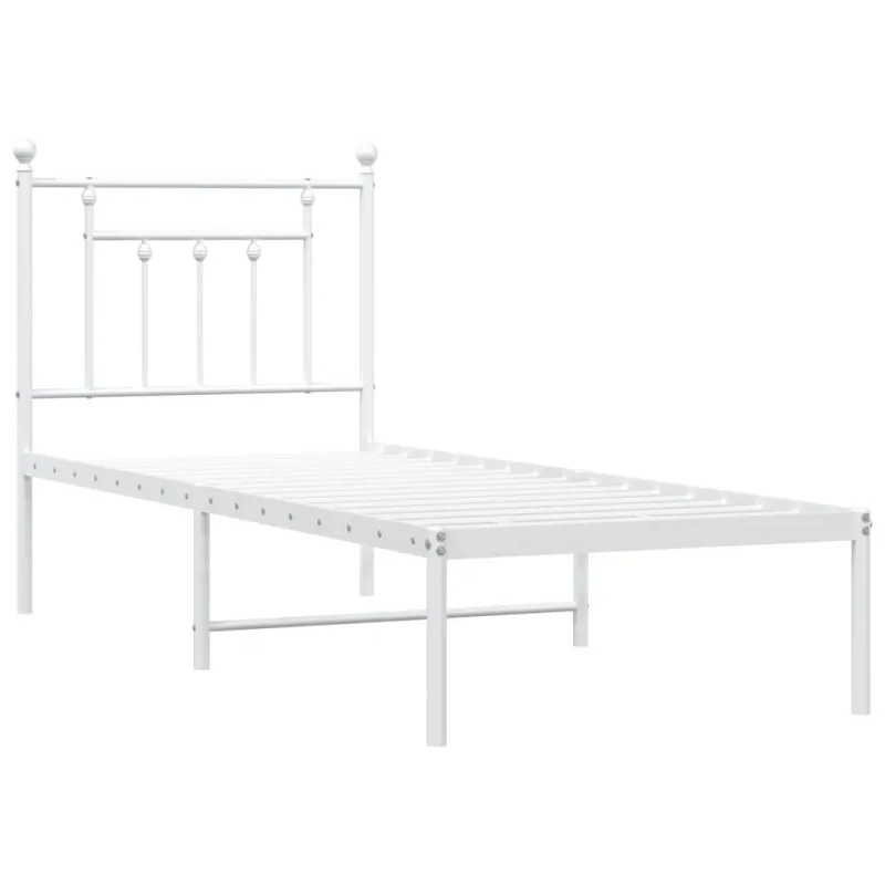 Lovos rėmas be čiužinio, baltas, 75x190cm, metalas