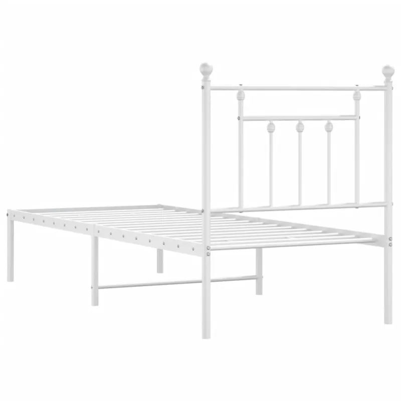 Lovos rėmas be čiužinio, baltas, 75x190cm, metalas