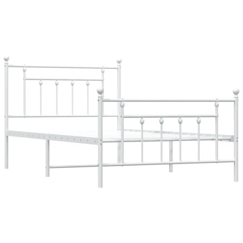Lovos rėmas su galvūgaliu/kojūgaliu, baltas, 107x203cm, metalas