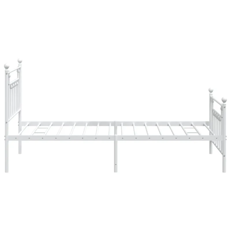 Lovos rėmas su galvūgaliu/kojūgaliu, baltas, 107x203cm, metalas