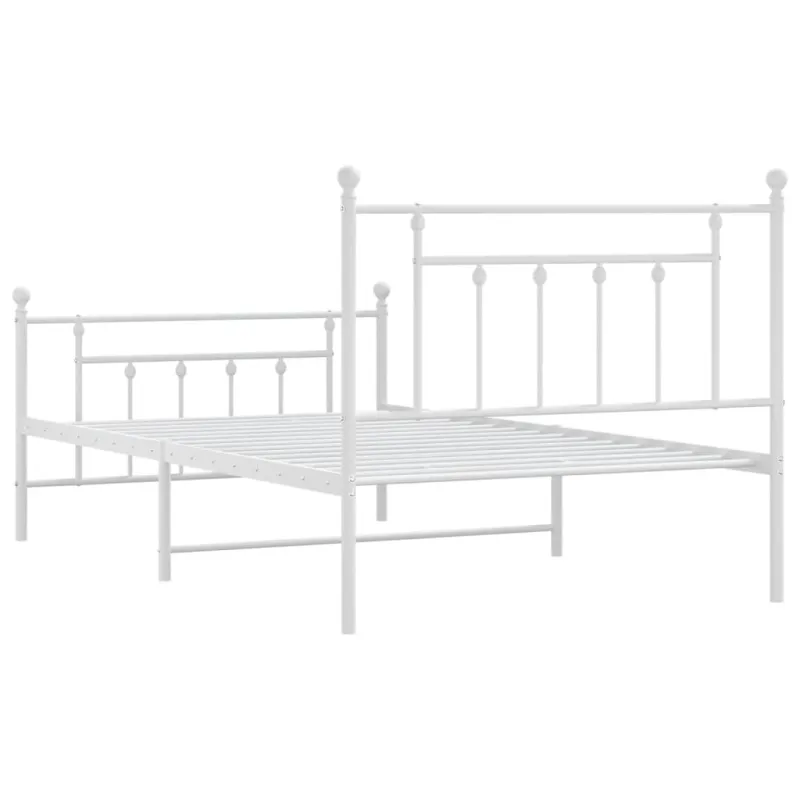 Lovos rėmas su galvūgaliu/kojūgaliu, baltas, 107x203cm, metalas
