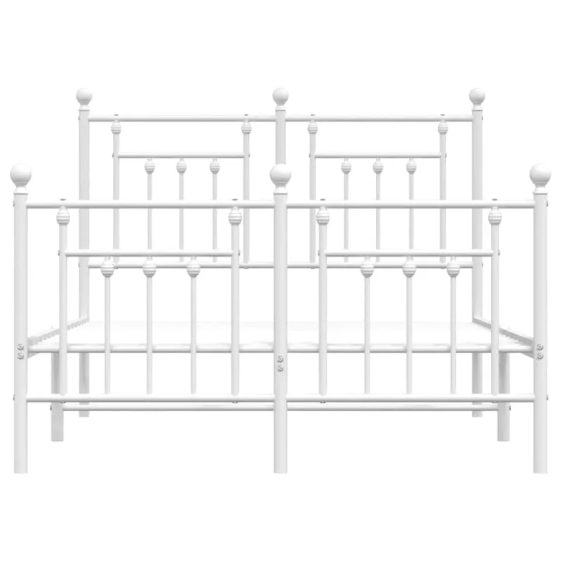 Lovos rėmas su galvūgaliu/kojūgaliu, baltas, 135x190cm, metalas