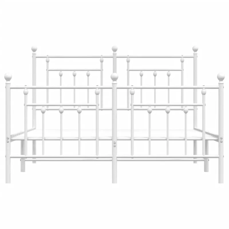Lovos rėmas su galvūgaliu/kojūgaliu, baltas, 140x190cm, metalas