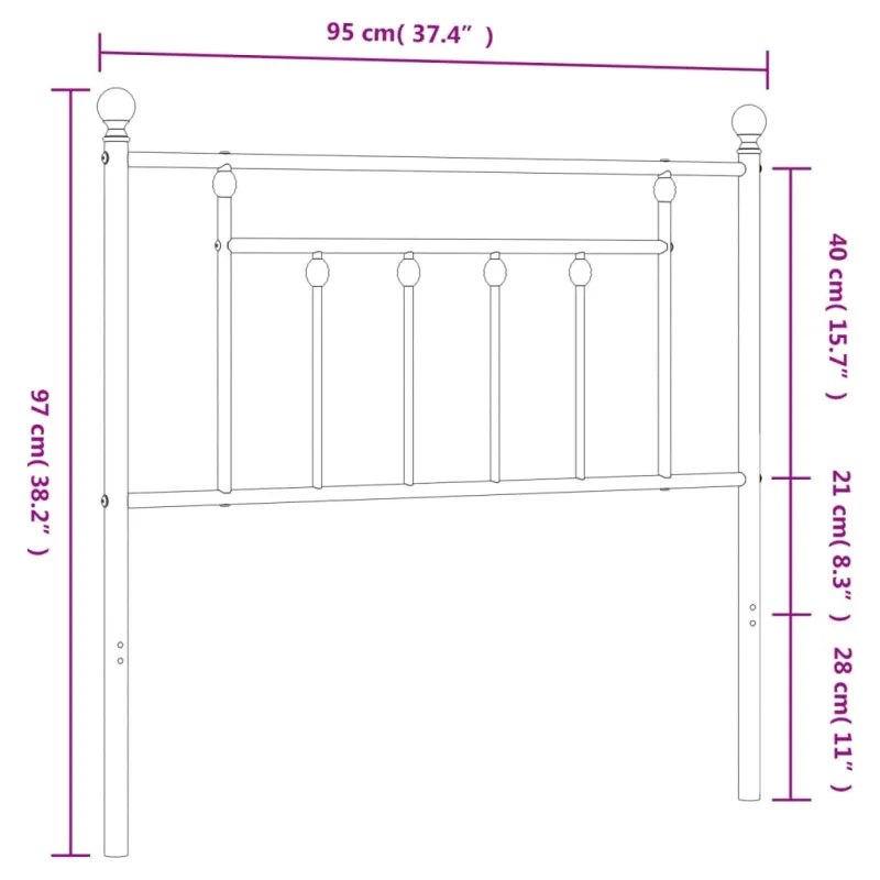 Metalinis pakaitinis galvūgalis, baltos spalvos, 90cm