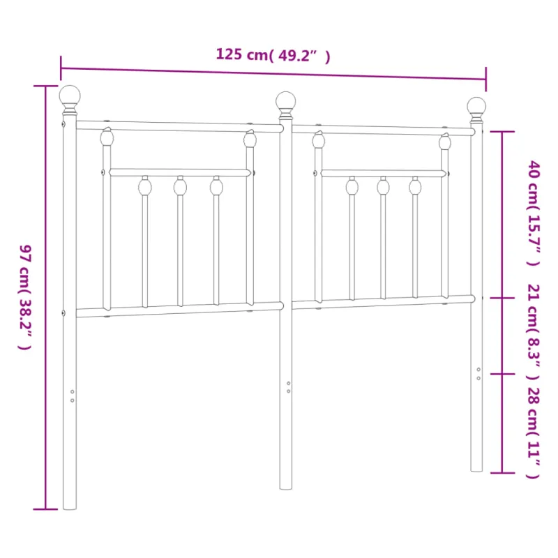 Metalinis pakaitinis galvūgalis, baltos spalvos, 120cm