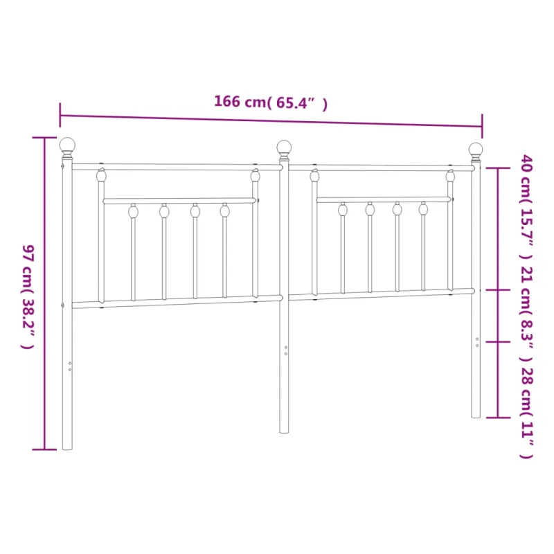 Metalinis pakaitinis galvūgalis, baltos spalvos, 160cm