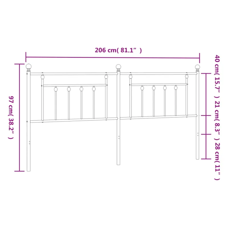 Metalinis pakaitinis galvūgalis, baltos spalvos, 200cm